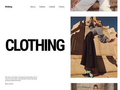 Kleidung design figma minimal typography ui ux web website