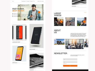 Phone Repair Store design figma landing page minimal mobile app typography ui ux web website