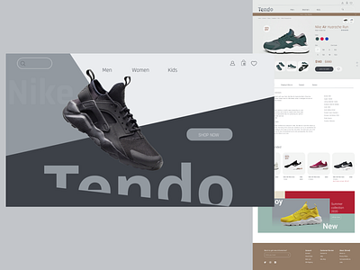 Sports shoe online store design logo minimal typography ui ux web website