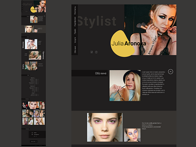 Landing page for stylist adobe photoshop design figma landing page minimal typography ui web