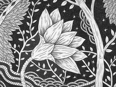 Floral Pattern 2 art design drawing floral flower illustration ink pattern plants