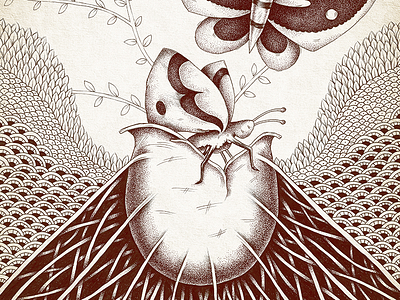 Reborn art butterfly contemporary drawing illustration ink pattern reborn textures