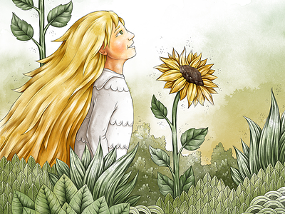 Song Of The Yellow Girl art book childrens book drawing editorial illustration story watercolor