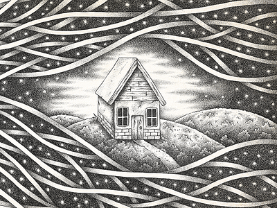 The Home / Detail art home illustration ink pointilism