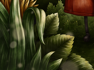 Flame Fairy / Detail 2 art digital painting illustration leaves nature