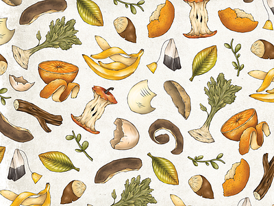 Soso / Pattern Design book compost editorial illustration nature pattern recycle