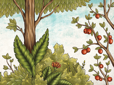 Soso / Inner Page Illustration art book drawing illustration nature plants tree