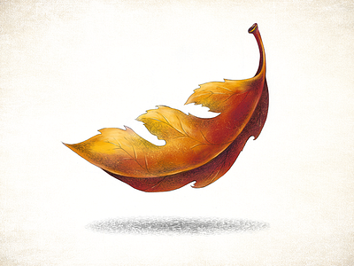 Red Leaf - Fall fall illustration leaf painting paper pencil drawing red