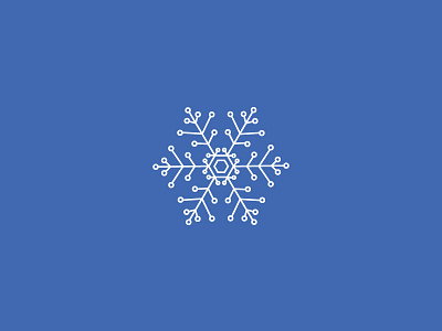 Snowflake blue color icon minimal snowflake symbol tech vector white winter