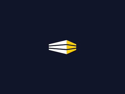 Logo Design blue brand building icon light lines logo minimal white yellow