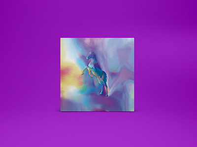 MTNJ - Album Art Cover album art colorful cover emboss gradient horse illustration metallic minimal music rainbow