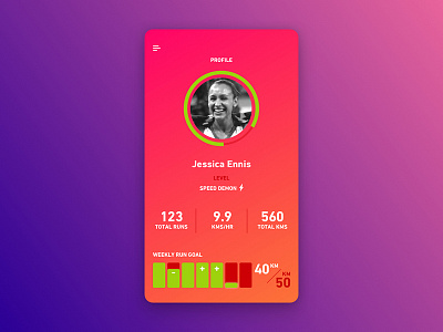 Daily UI 006 - User profile 006 app daily daily ui mobile running ui user profile