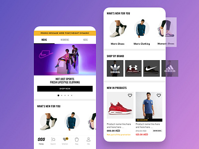 App home page app brand daily ui e commerce ecommerce fashion fitness lifestyle mobile sports ui ux user experience design