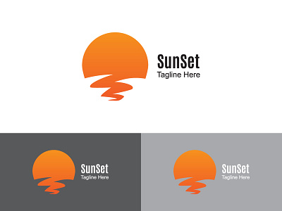 Sun Set Logo Design Template