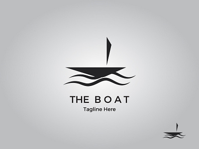 The Boat Logo Design Template abstract art background blue boat brand brand identity branding company creative logo cruise design element graphic handle logo logo design logo maker minimalist logo modern logo