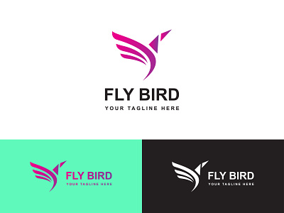 Fly Bird Logo Design Template. abstract beautyful bird creative fly fly bird humming bird modern peace sign