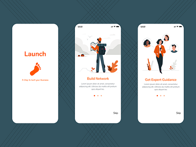 Launch - A step to start your business app design illustration ui ux