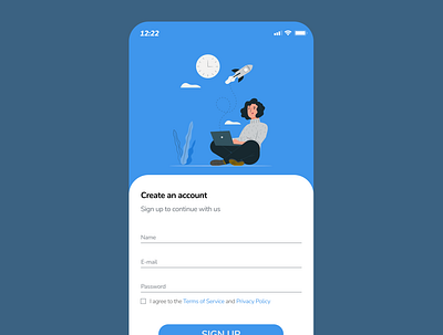 #001 Daily UI Challenge - Mobile Sign Up daily design challenge ui ui challenge