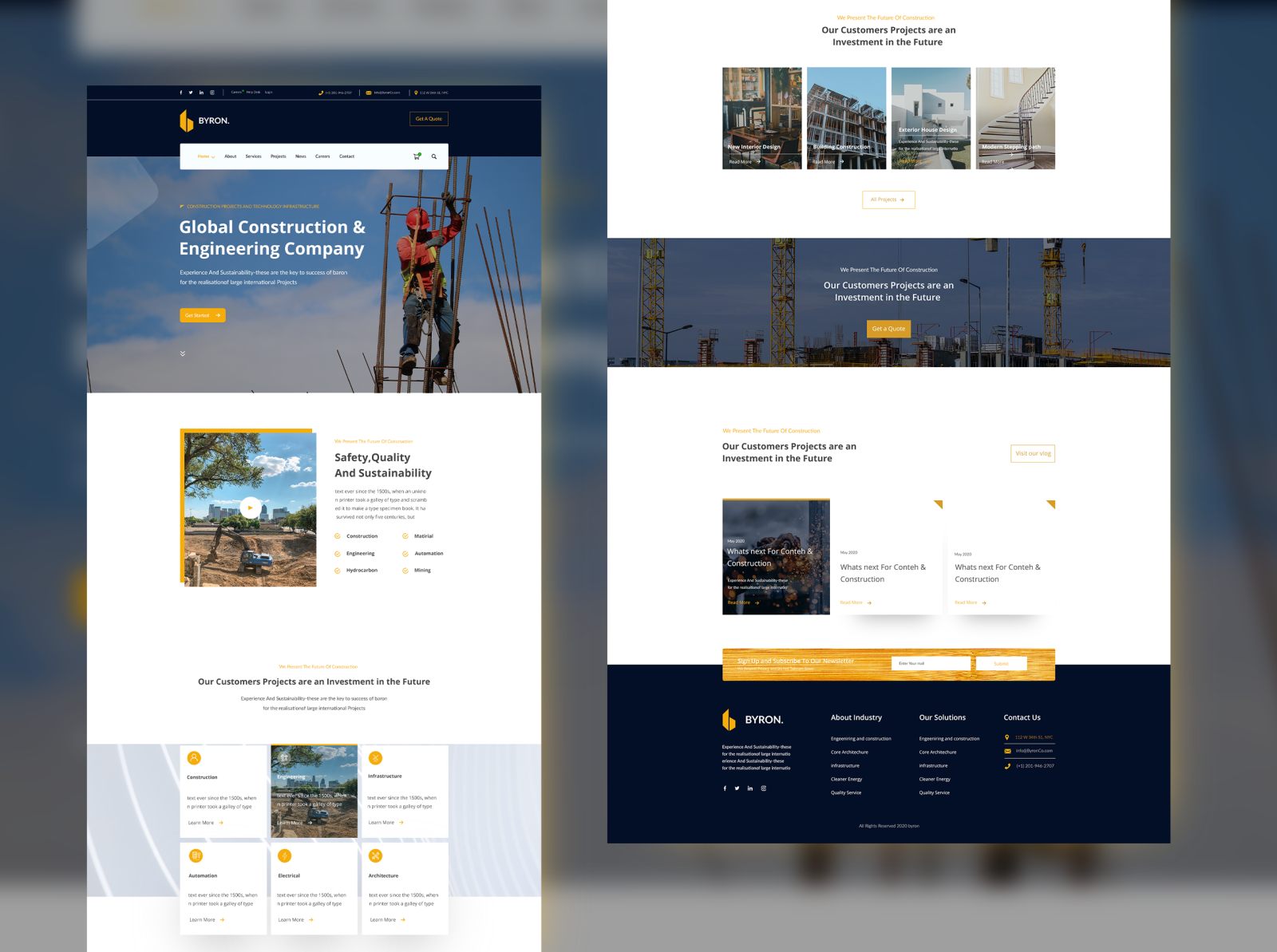 Construction Website Design by Tasneem Qureshi on Dribbble