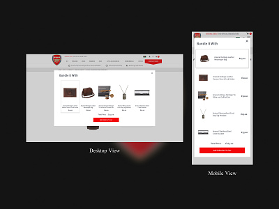Arsenal Website Bundles Popup Design