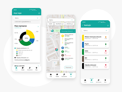 Mobile app with recycling statistics app design mobile mobile app recycling ui ux