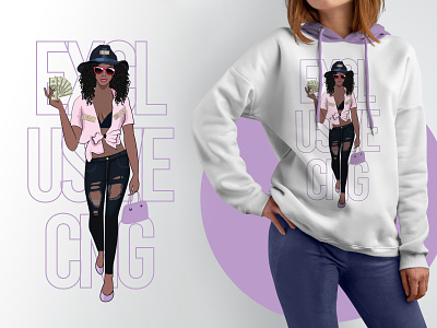 Exclusive Boss Chick T-Shirt Design For Exclusive CNG adobe illustrator artwork boss chick detailed digital art exclusive graphic design hoodie illustration illustrator merch product design t shirt tshirt tshirt design vector art vector artwork vector graphics vector illustration