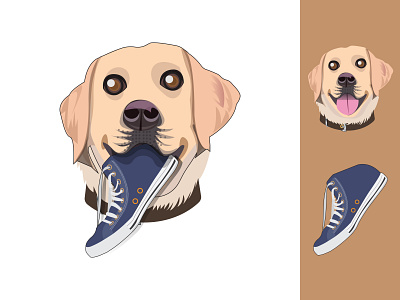 Dog Holding Shoe In Mouth Illustration By Designrar dog dog illustration dog logo dogs illustraion illustration illustration art illustrations illustrator paw paws pet pets shoe shoes sneakers vector vector art vector illustration vectorart