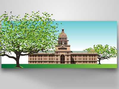 Texas State Capitol Vector Illustration By Designrar