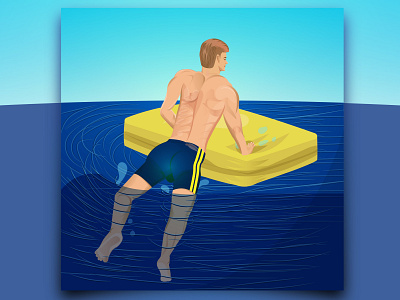 Man In The Water Vector Illustration/Drawing deep blue deep sea digital art digital design digital designer digital draw digital drawing digital illustration digital painting digitalart draw drawing drawingart drawings drawn man masculine swimmer swimming water