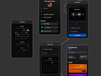 Task App ✅ app darktheme design interface mobile mobileapps mobileui productivity taskapp tasks uiux