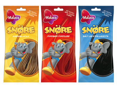 Malaco Snore (Packshot) candy character elefant malaco mascot package