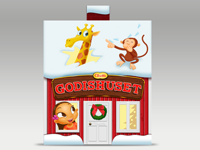 Cloetta Godishuset (Detail) animals candy box christmas cute graphic design illustration package