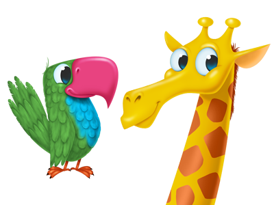 Cloetta Godishuset: Zoo animals candy cartoon character christmas cute giraffe parrot