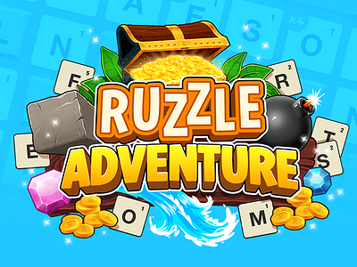 Ruzzle Adventures Logo app cartoon logo mobile mobile games ruzzle