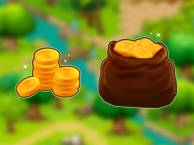Ruzzle Adventure: Stack of Coins and Sack coins game mobile ruzzle sack