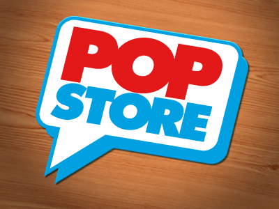 PopStore: logo design V2 comics logo popstore shop