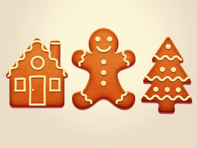 Gingerbread Christmas Icons candy christmas cookie food gingerbread icon seasonal