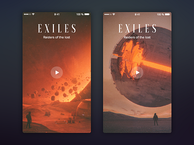 Exiles concept design flat ios mobile player ui