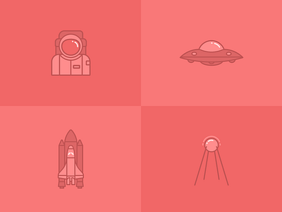 Space icons design flat free icons space