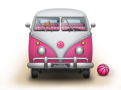 Dribbble Bus bus dribbble icon pink