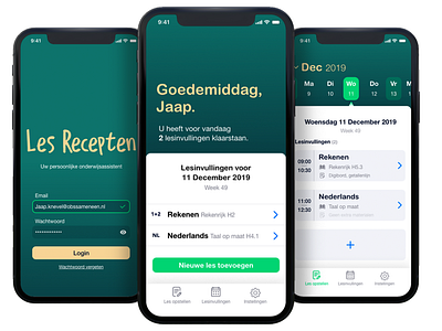 UI Design selection for "Les Recepten" Mobile App