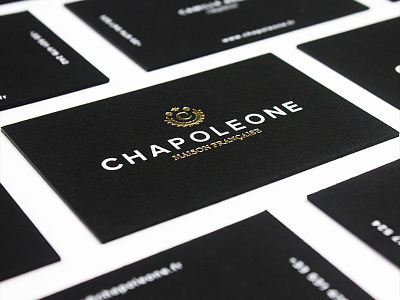 Chapoleone branding business card fashion foil gold hats letterpress logo print