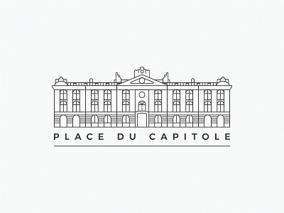 Place du Capitole capitole illustration inline logo toulouse