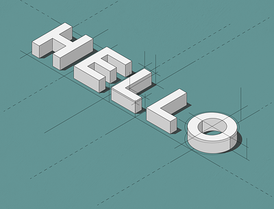 HELLO design illustration minimal typography vector
