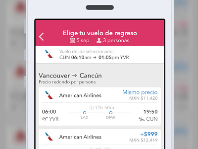 PriceTravel App - Flights app flights invisionapp ios mobile pricetravel