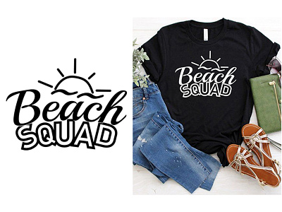 Beach Squad typography t shirt design