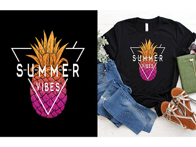 summer vibes typography t shirt design