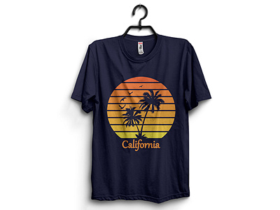 California summer typography t shirt design