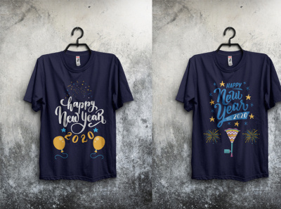 Happy New Year T Shirt 2020 branding customtshirt graphicdesign happy new year illustration merry christmas t shirt cover trendy t shirt design tshirt tshirtdesign tshirts typography