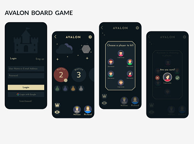 Avalon Board Game boardgame design game prototype ui uigame ux